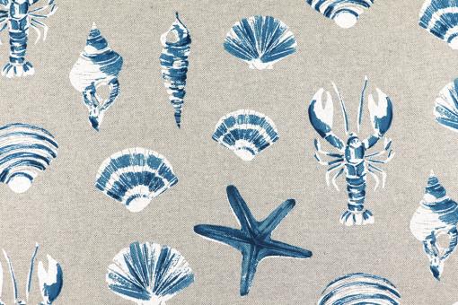 Dekostoff in Leinenoptik mit maritimem Motiv 