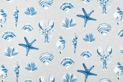 Dekostoff in Leinenoptik mit maritimem Motiv 