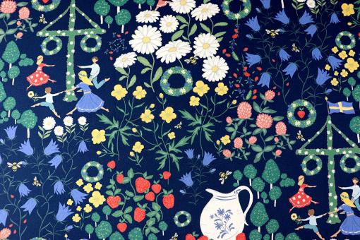 Premium Dekostoff mit skandinavischen Sommerfest 