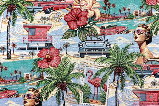 Gobelin-Stoff mit tropischem Retro-Design 