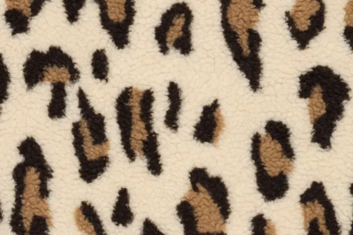 Fleece Sherpa mit wildem Leo Muster 