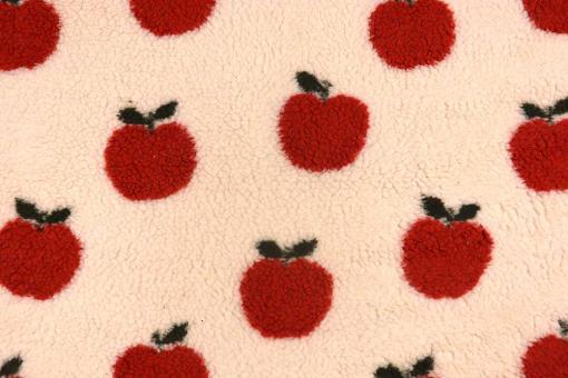 Fleece Sherpa mit roten Äpfeln 