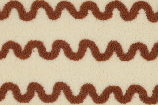 Fleece Sherpa mit braunen Wellen 