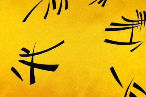 Satin Chinesische Schriftzeichen Gelb