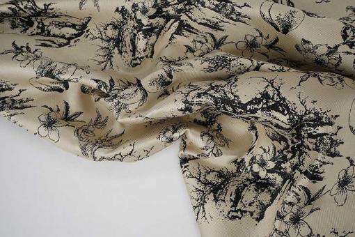 Brokat Stoff mit Toile de Jouy 