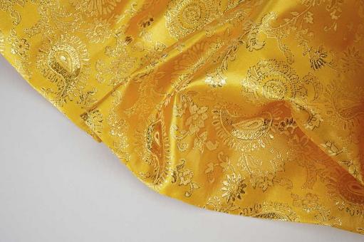 Brokat Stoff mit Paisley Muster - Gold 