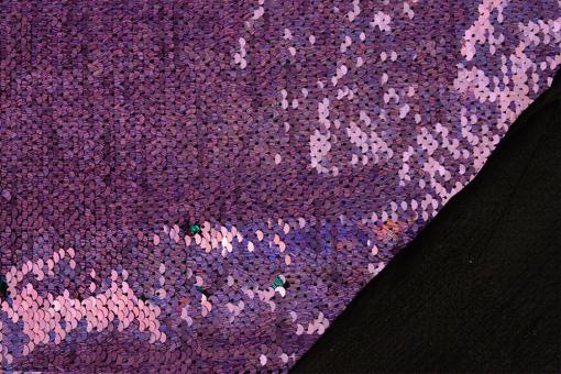 Pailletten-Wende-Stoff - Purple and Green 