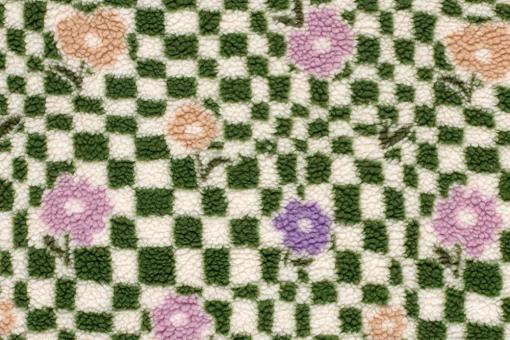 Fleece Sherpa mit Blumenkaro 