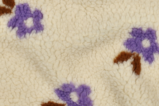 Fleece Sherpa mit Blüten 