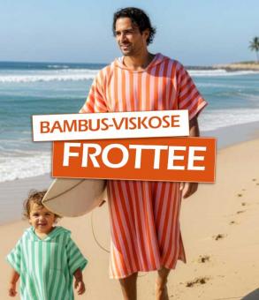 Frottee Bambus mit Streifen - Mandarine 