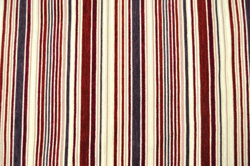 Türvorhangstoff Chenille - Streifen Bordeaux/Brombeer