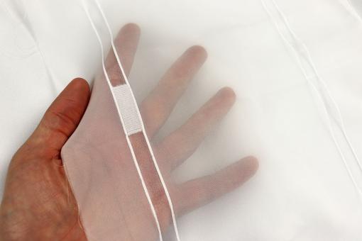 Voile Malmo - 300 cm - Bleiband - Weiß transparent 