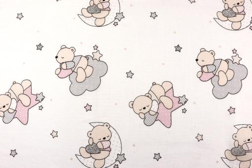 Gardinenstoff mit Bleiband - Teddys - 280 cm 