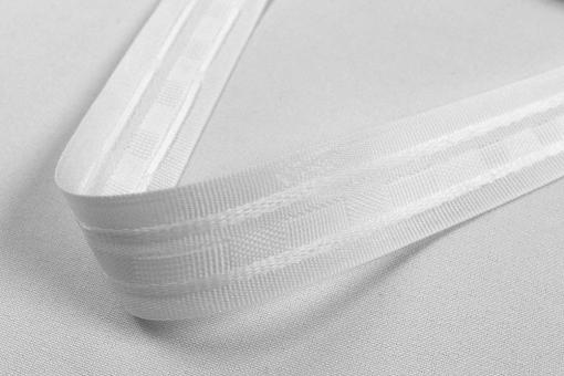 Gardinenband 3er-Falte, 2-fach Stoffzuschlag - 26 mm - Weiß 
