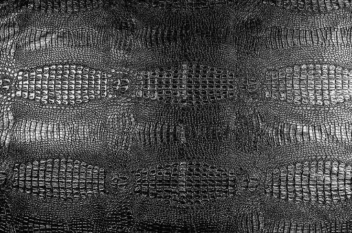 Krokodilleder-Imitat - Metallic Schwarz