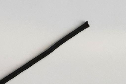 Elastik-Gummilitze - 2 mm breit - meterweise - Schwarz 
