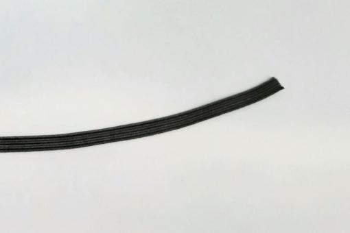 Elastik-Gummilitze - 5 mm breit - meterweise - Schwarz 