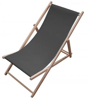 Liegestuhl-Stoff - gesäumt - 45 cm breit - Uni Grau