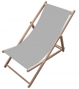 Liegestuhl-Stoff - gesäumt - 60 cm breit - Uni Hellgrau