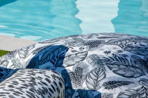 Outdoor- und Markisenstoff - Tropical Feeling Grey