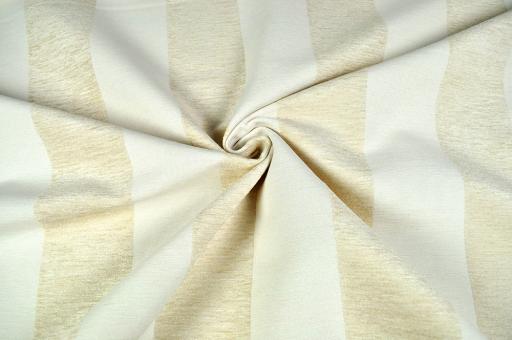Wende-Türvorhang-Stoff Chenille - Blockstreifen Champagner