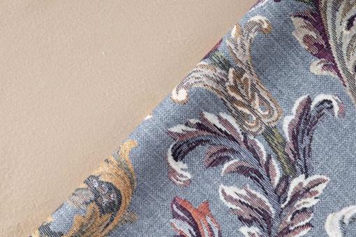 Möbelstoff Gobelin-Optik - Ornament Blau 