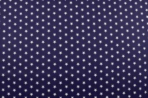 Patchwork-Stoff Classic - Kleine Sterne - Nachtblau/Weiß 
