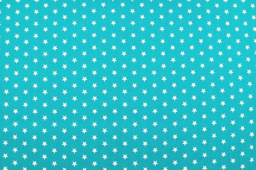 Patchwork-Stoff Classic - Kleine Sterne - Petrol/Weiß 