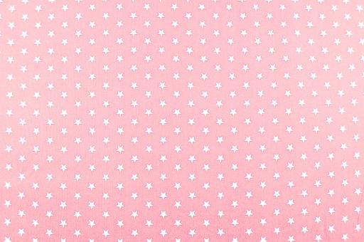 Patchwork-Stoff Classic - Kleine Sterne - Rosa/Weiß 