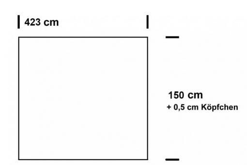 Fertig-Gardine - linke Seite - Voile Standard - a: 423 x b: 150 cm - Hellgrün 