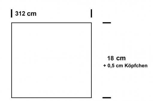 Fertig-Gardine - Leinen - a: 312 x b: 18 cm - Weiß 