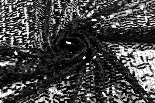 Paillettenstoff - Black Spangles 
