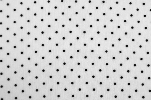 Chiffon-Stoff - Dobby - Weiß/Schwarz 