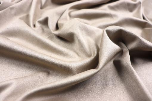Stretchiges Veloursleder-Imitat - Sand 