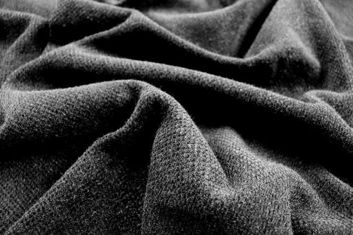 Schwerer und samtiger Strickstoff - Schwarz 