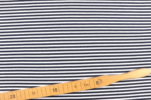 Viskosejersey mit maritimen Streifen - Navy 