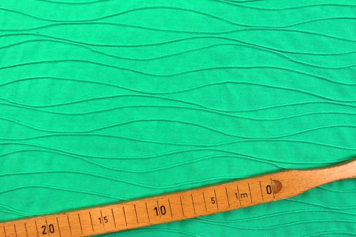 Strukturierter Jersey mit Wellenmuster - Grün 