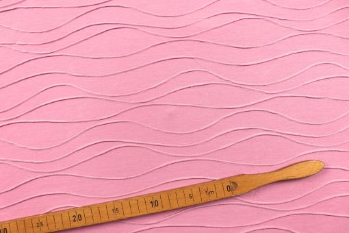 Strukturierter Jersey mit Wellenmuster - Rosa 