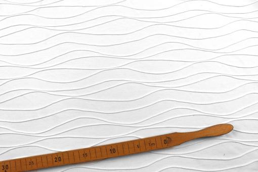 Strukturierter Jersey mit Wellenmuster - Weiß 