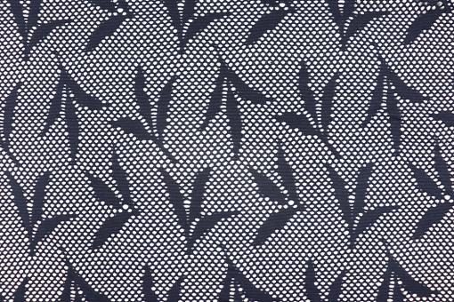 Mesh Stretch - Tropic Leaves - Dunkelblau 