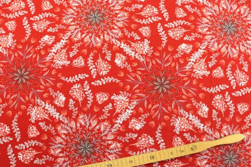 Jersey Stoff mit floralen Mandala 