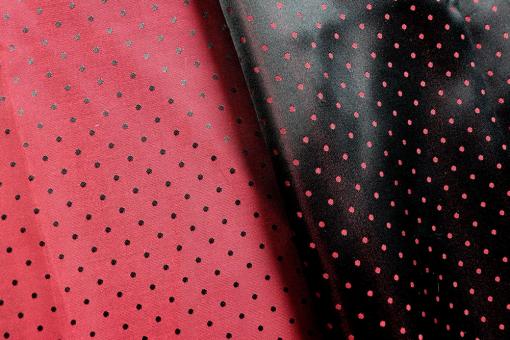 Taft-Jacquard mit Punkten - Bordeaux/Schwarz 