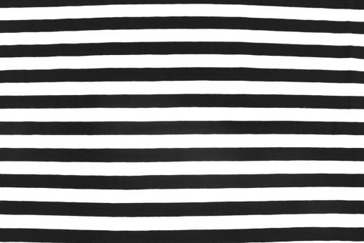 Baumwolljersey - Querstreifen - Schwarz/Weiß 