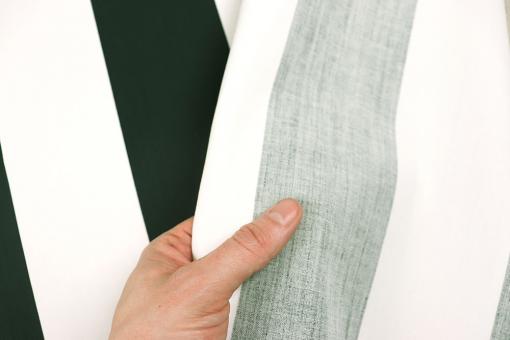 Segeltuch-Stoff mit Streifen - Tannengrün/Weiß 