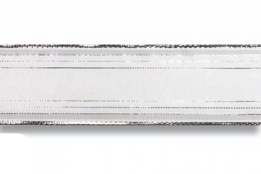 Stoffband Metallstreifen 25mm - 20m Rolle Silber
