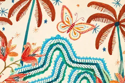 Viskosestoff mit Tukan 