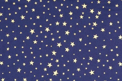 Weihnachtsstoff - Glitzereffekt - Sterne - Nachtblau 