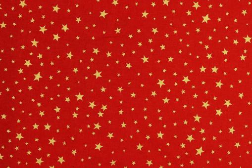 Weihnachtsstoff - Glitzereffekt - Sterne - Rot 