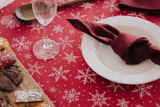 Weihnachtsstoff recycelt - Schneeflocken 