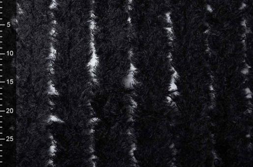 Tüll mit Fellimitat - Schwarz 